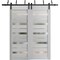 Sartodoors Sliding Closet Bi-fold Doors 84 x 96in, Quadro 4113 Matte Black W/ Frosted Glass, Sturdy Tracks QUADRO4113BF-BLK-8496 - alternate 1
